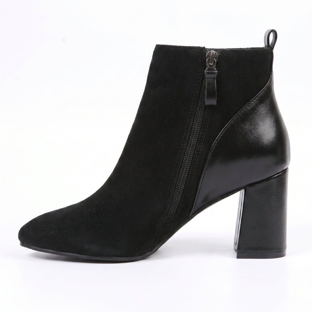 Élodie Women’s Suede Block-Heel Ankle Boots