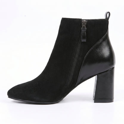 Élodie Women’s Suede Block-Heel Ankle Boots