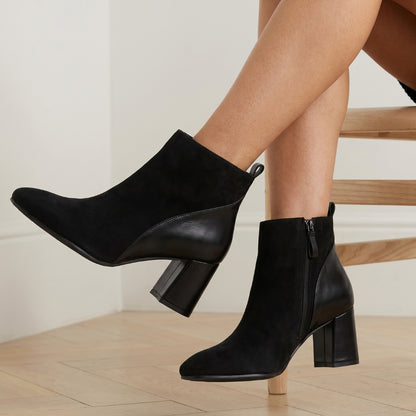 Élodie Women’s Suede Block-Heel Ankle Boots