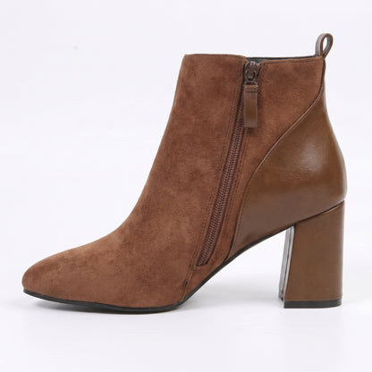 Élodie Women’s Suede Block-Heel Ankle Boots