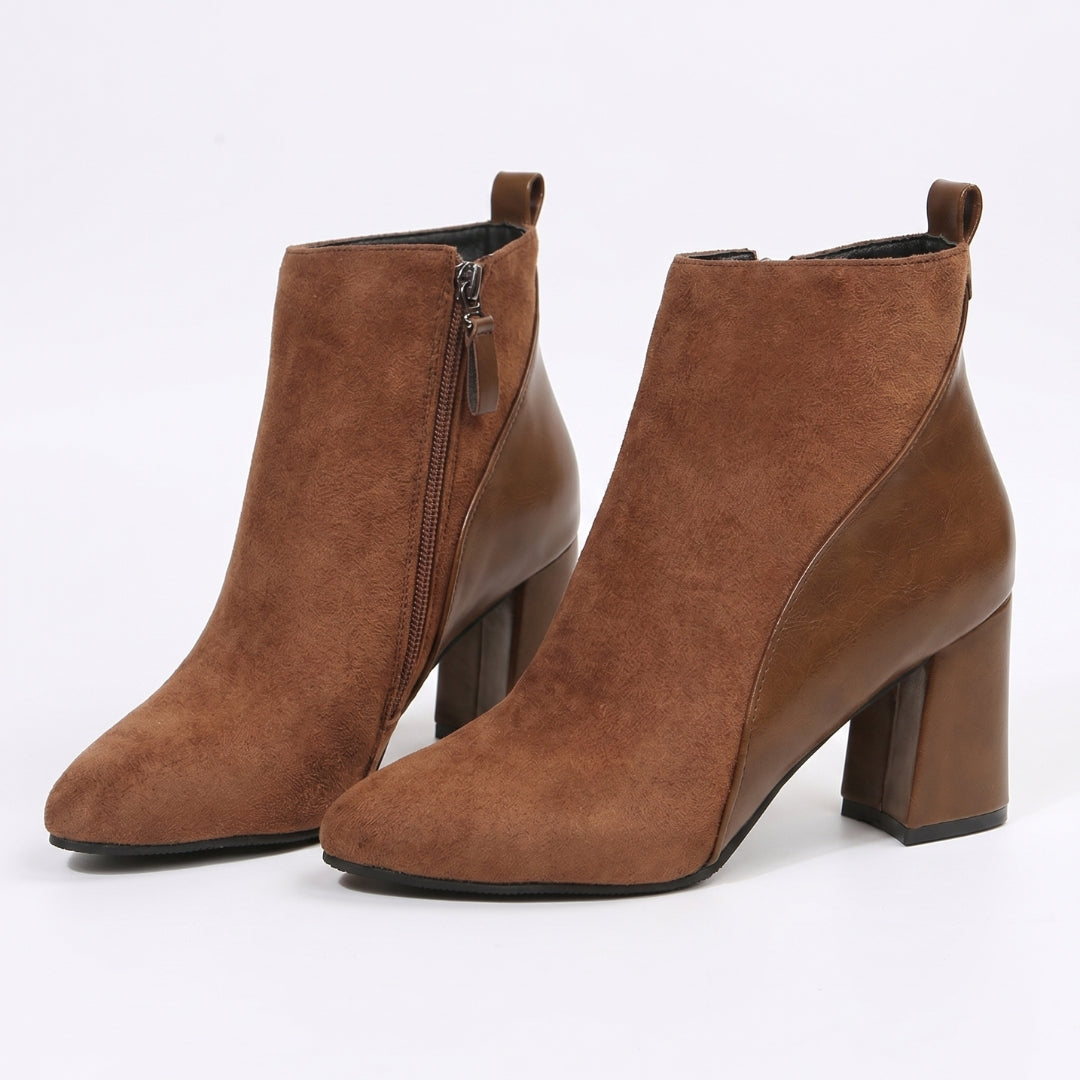 Élodie Women’s Suede Block-Heel Ankle Boots