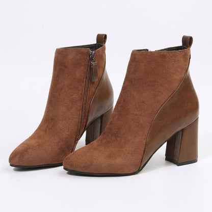Élodie Women’s Suede Block-Heel Ankle Boots