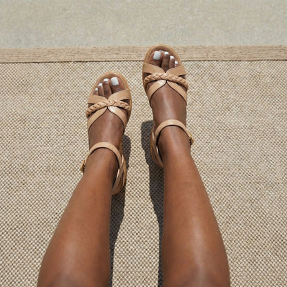 Élodie | Braided Block Heel Sandals