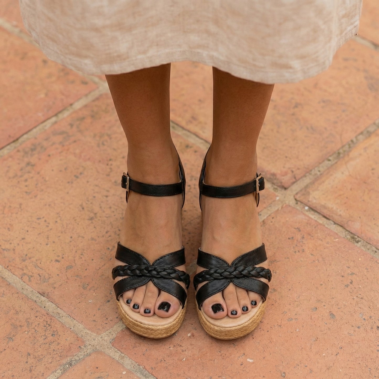 Élodie | Braided Block Heel Sandals