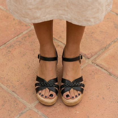 Élodie | Braided Block Heel Sandals