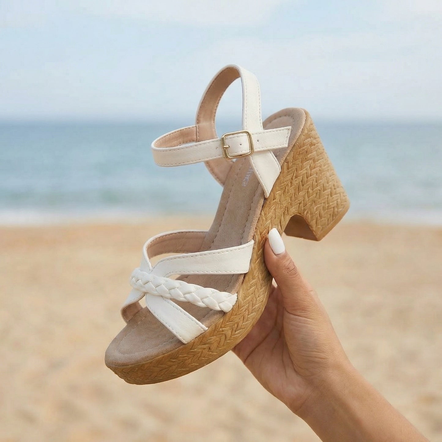 Élodie | Braided Block Heel Sandals