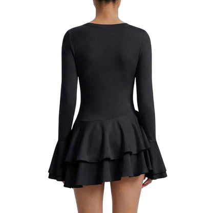 Élodine | Women’s Stretch V-Neck Mini Dress with Buttons