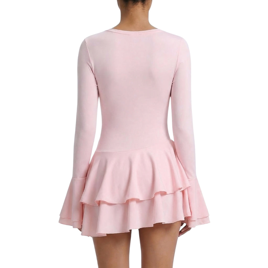 Élodine | Women’s Stretch V-Neck Mini Dress with Buttons