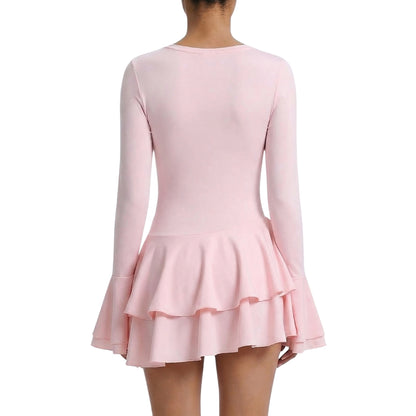 Élodine | Women’s Stretch V-Neck Mini Dress with Buttons