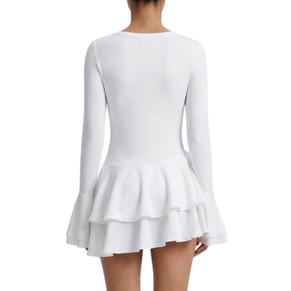 Élodine | Women’s Stretch V-Neck Mini Dress with Buttons