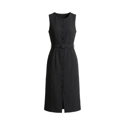 Émilie Women’s Sleeveless Belted Button Midi Dress