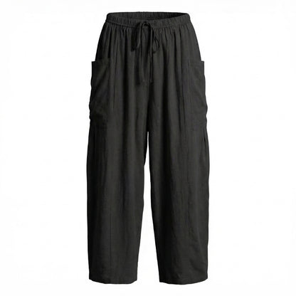 Émilienne | Women’s Linen Wide-Leg Drawstring Pants with Pockets