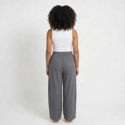 Émilienne | Women’s Linen Wide-Leg Drawstring Pants with Pockets
