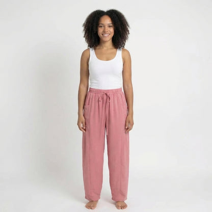 Émilienne | Women’s Linen Wide-Leg Drawstring Pants with Pockets