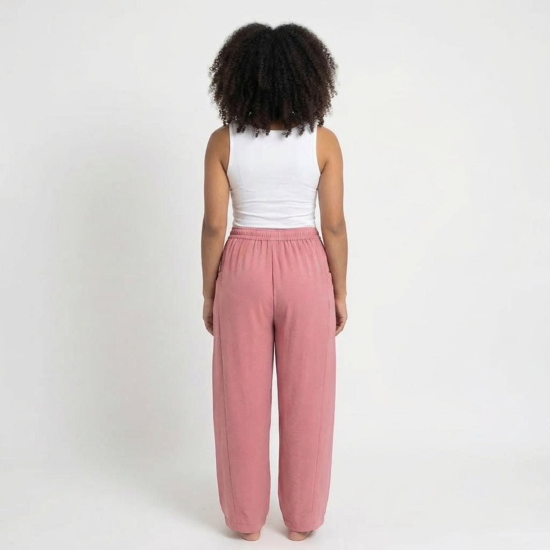 Émilienne | Women’s Linen Wide-Leg Drawstring Pants with Pockets