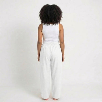 Émilienne | Women’s Linen Wide-Leg Drawstring Pants with Pockets