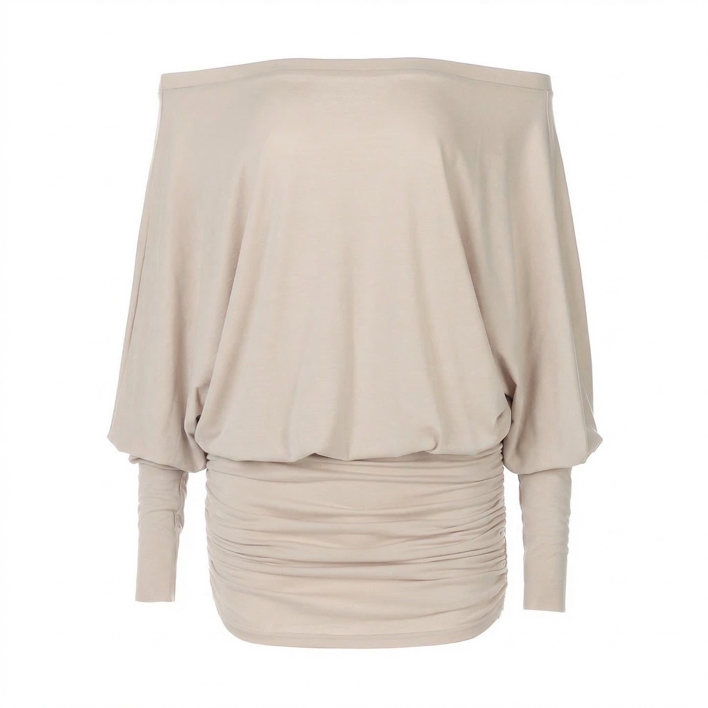 Evelyn Women’s Polyester Long-Sleeve Off-Shoulder Mini Dress Ruched