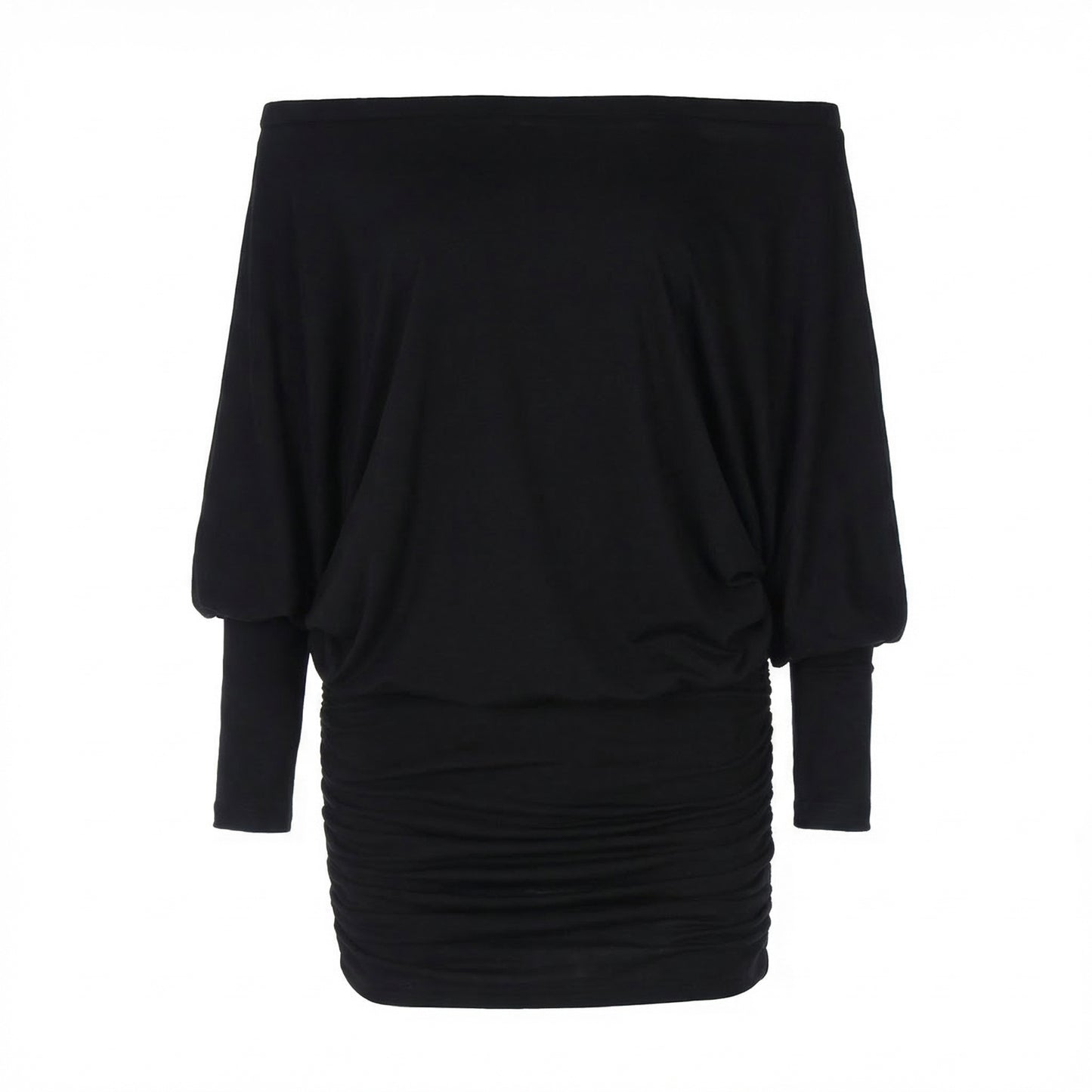 Evelyn Women’s Polyester Long-Sleeve Off-Shoulder Mini Dress Ruched