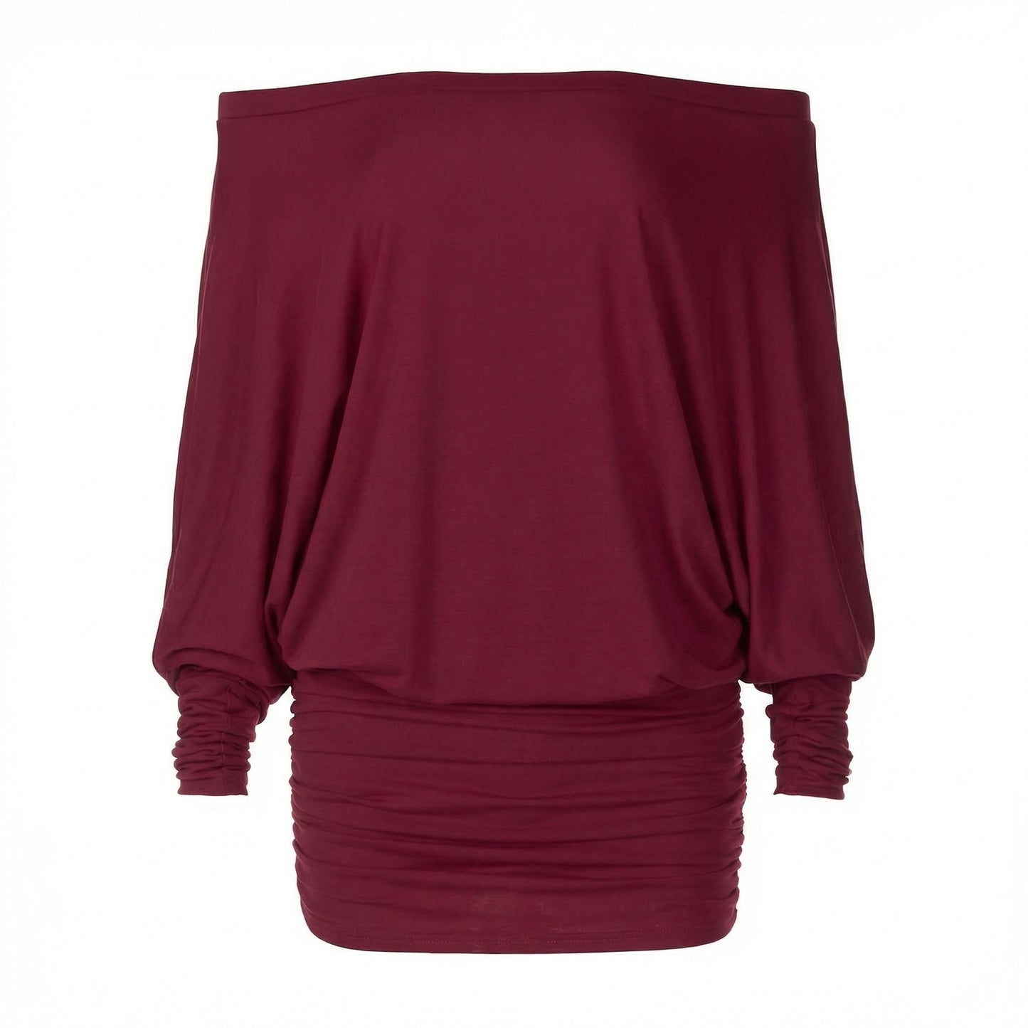Evelyn Women’s Polyester Long-Sleeve Off-Shoulder Mini Dress Ruched