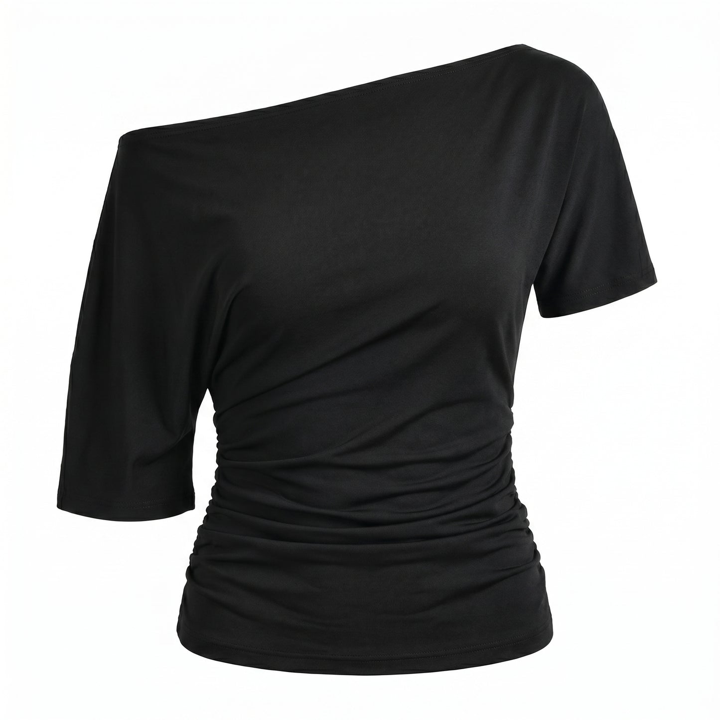 Faye Women's Top Off-Shoulder Ruched Slim, Short Sleeve