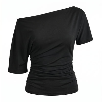 Faye Women's Top Off-Shoulder Ruched Slim, Short Sleeve