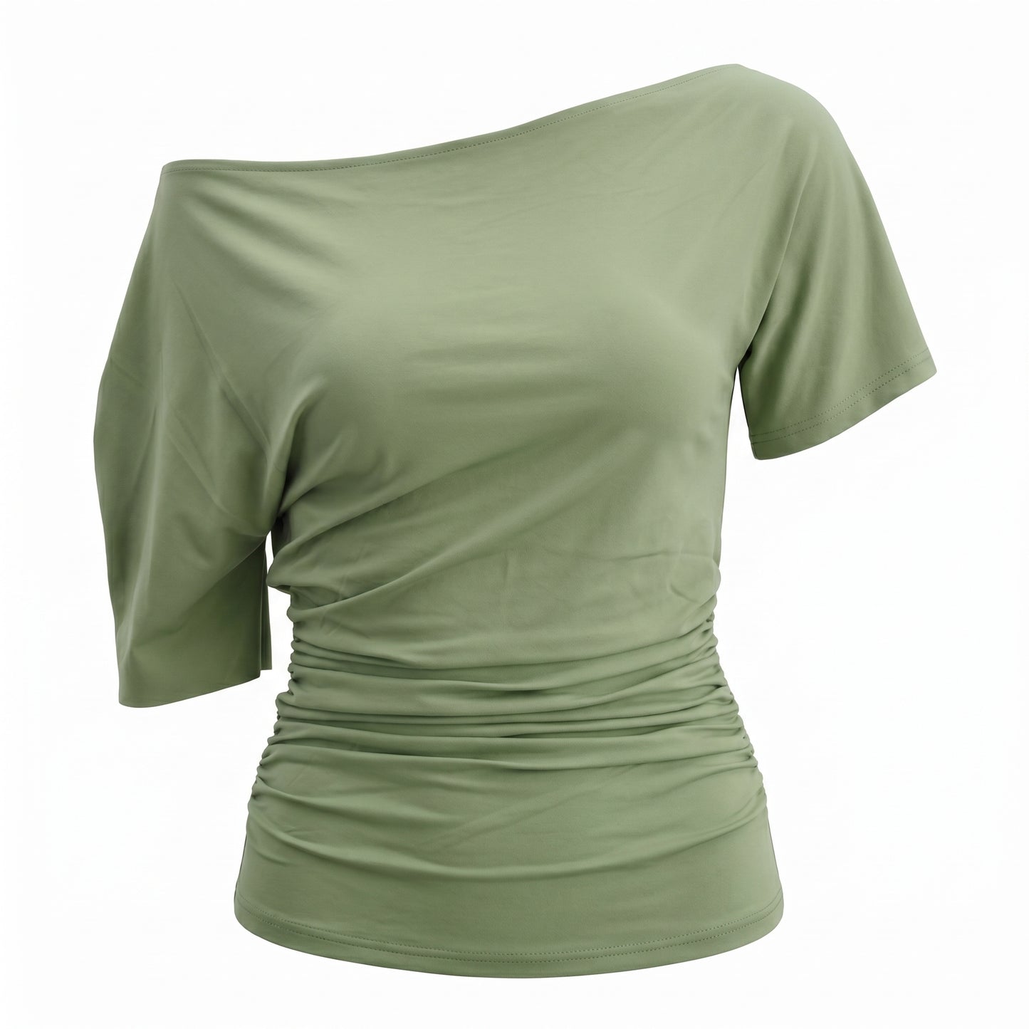 Faye Women's Top Off-Shoulder Ruched Slim, Short Sleeve