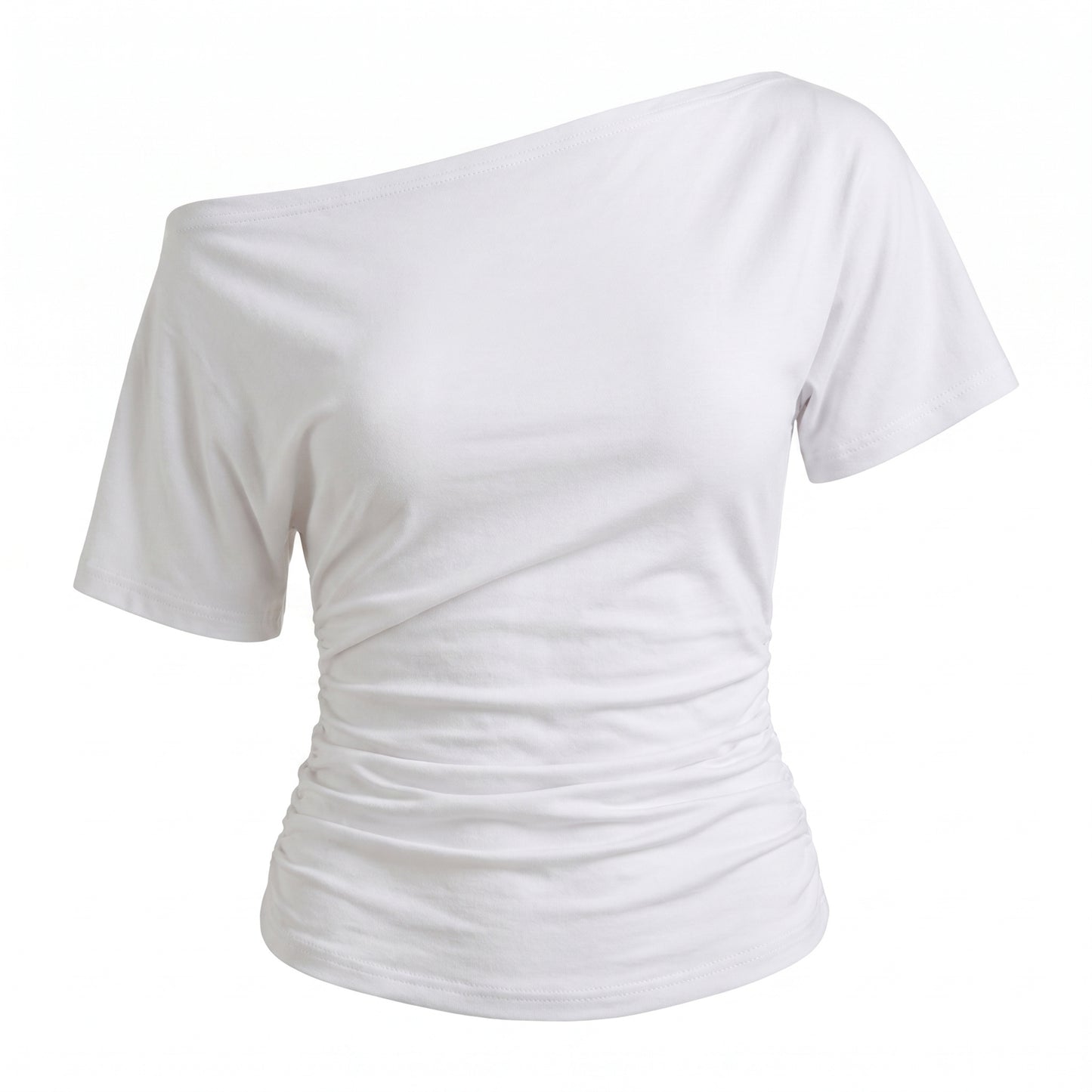 Faye Women's Top Off-Shoulder Ruched Slim, Short Sleeve