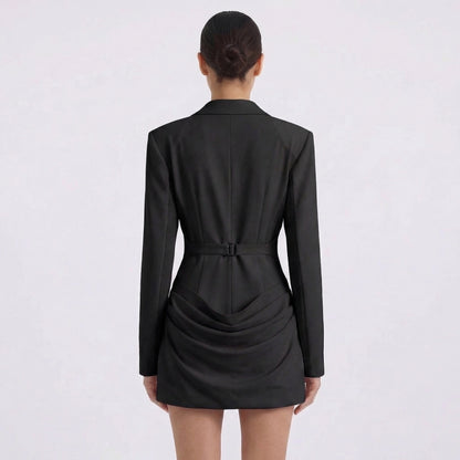 Fleur | Women’s Suiting Blazer Mini Dress with Hook-and-Eye
