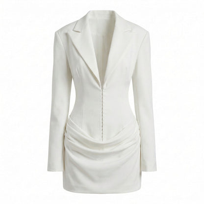 Fleur | Women’s Suiting Blazer Mini Dress with Hook-and-Eye