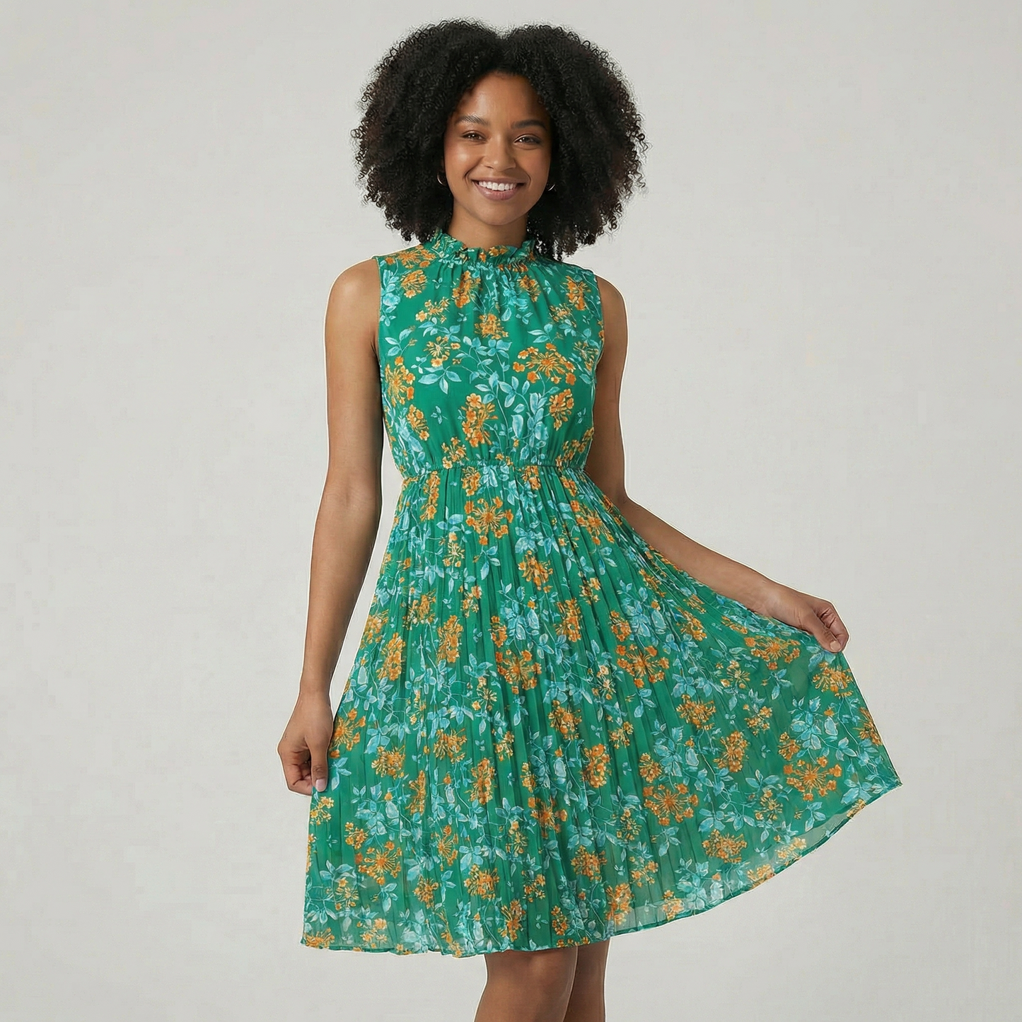 Chloe | Pleated Floral Sundress