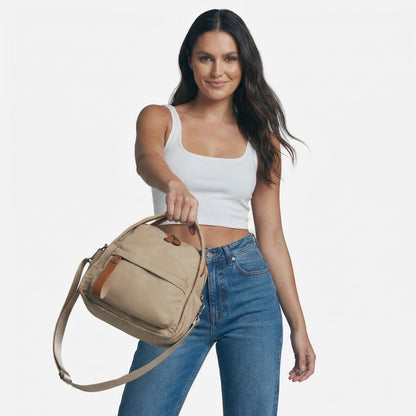 Florence | Women’s Water-Repellent Nylon Crossbody Bag Double-Zip
