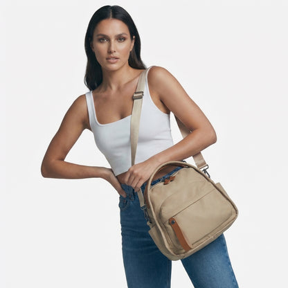 Florence | Women’s Water-Repellent Nylon Crossbody Bag Double-Zip