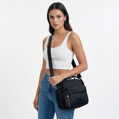 Florence | Women’s Water-Repellent Nylon Crossbody Bag Double-Zip