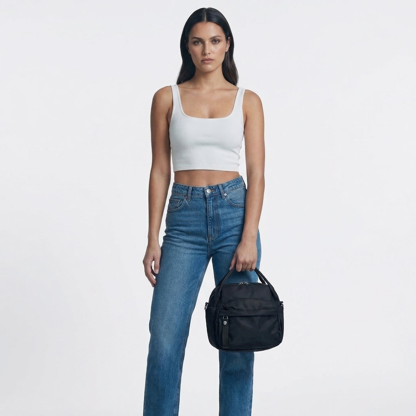 Florence | Women’s Water-Repellent Nylon Crossbody Bag Double-Zip