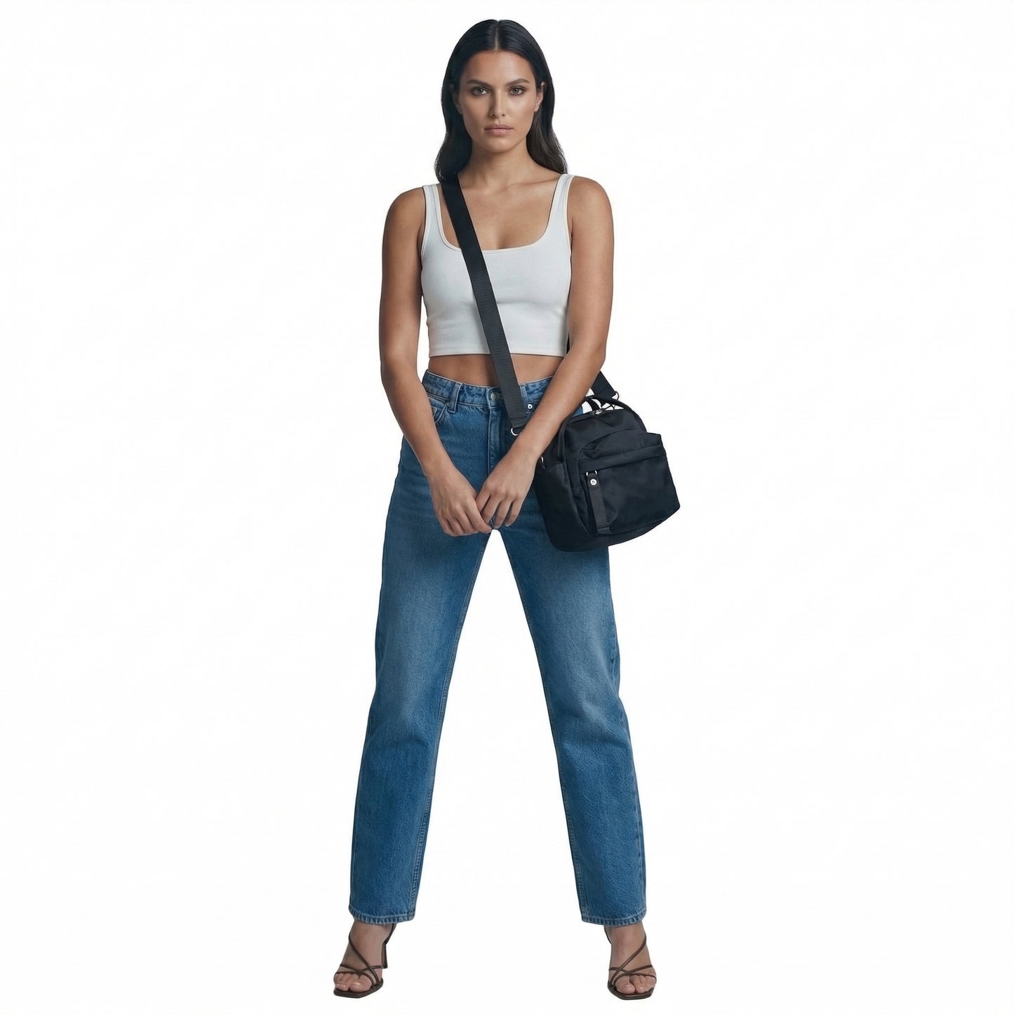 Florence | Women’s Water-Repellent Nylon Crossbody Bag Double-Zip