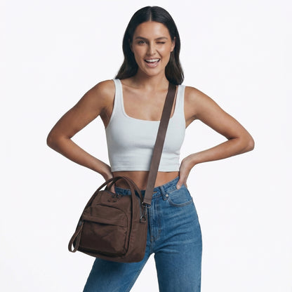 Florence | Women’s Water-Repellent Nylon Crossbody Bag Double-Zip