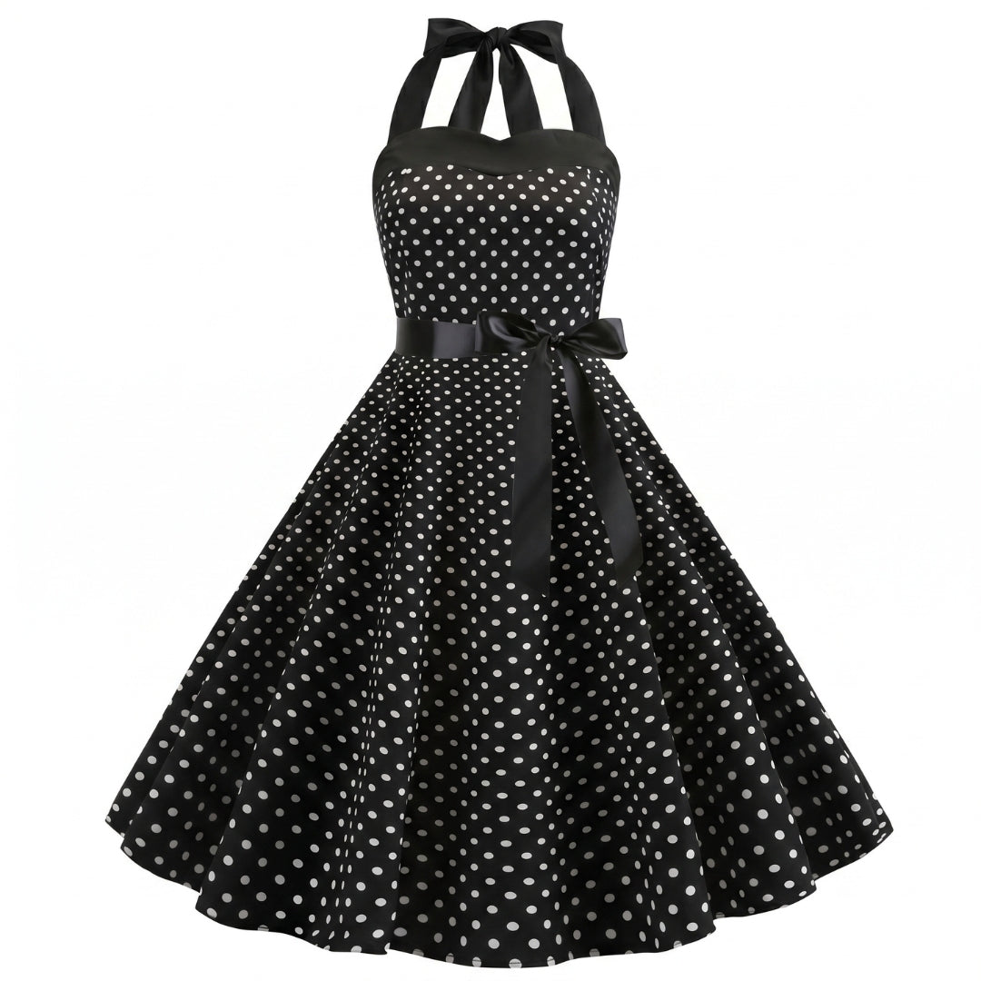 Geneviève Women’s Polka Dot Halter Midi Dress