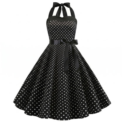 Geneviève Women’s Polka Dot Halter Midi Dress