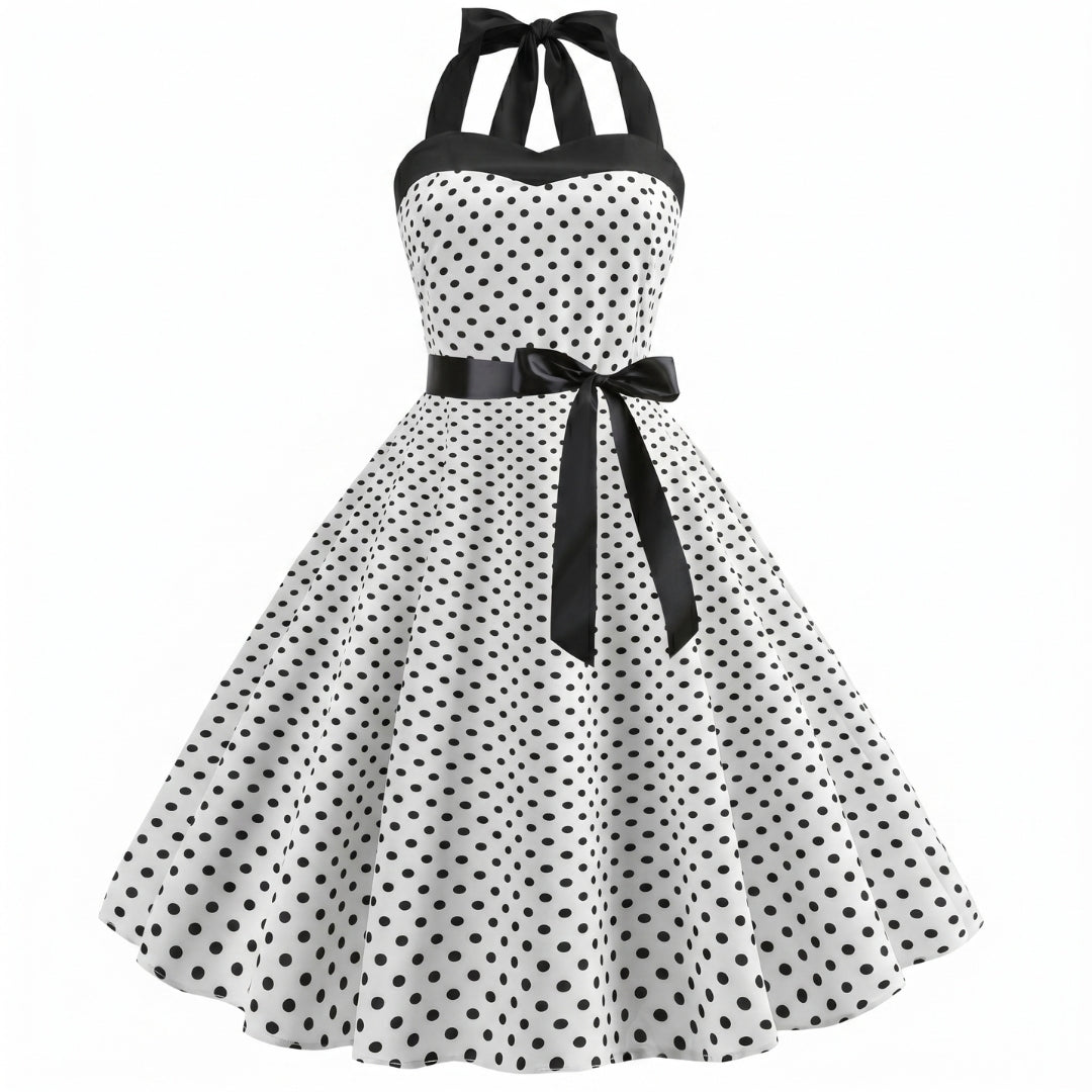 Geneviève Women’s Polka Dot Halter Midi Dress