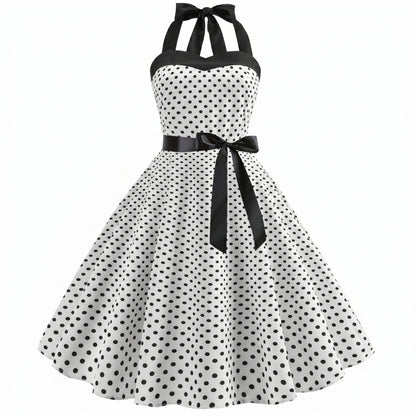 Geneviève Women’s Polka Dot Halter Midi Dress