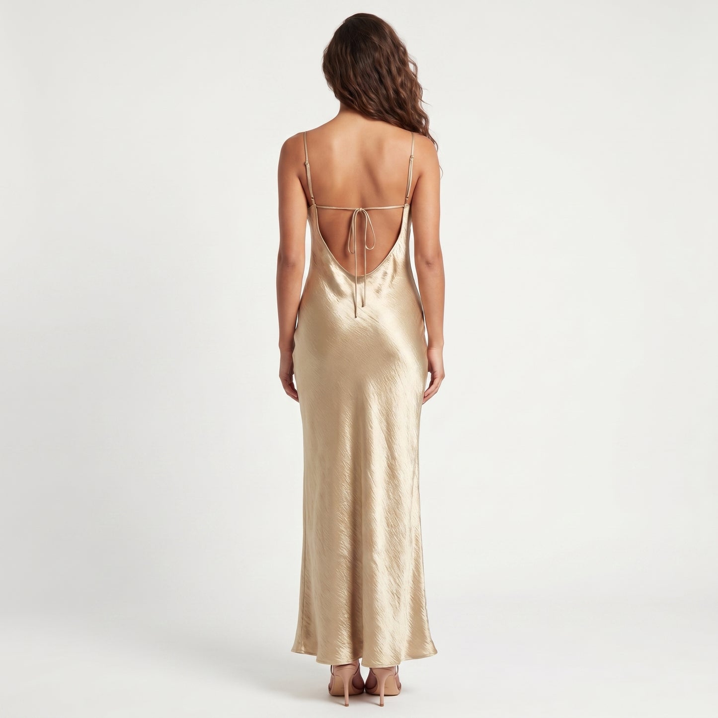 Gloss Women's Maxi Dress Cowl Neck Backless, Slip Strappy