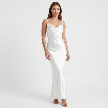 Gloss Women's Maxi Dress Cowl Neck Backless, Slip Strappy