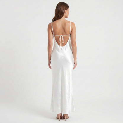 Gloss Women's Maxi Dress Cowl Neck Backless, Slip Strappy