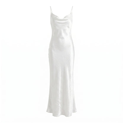 Gloss Women's Maxi Dress Cowl Neck Backless, Slip Strappy