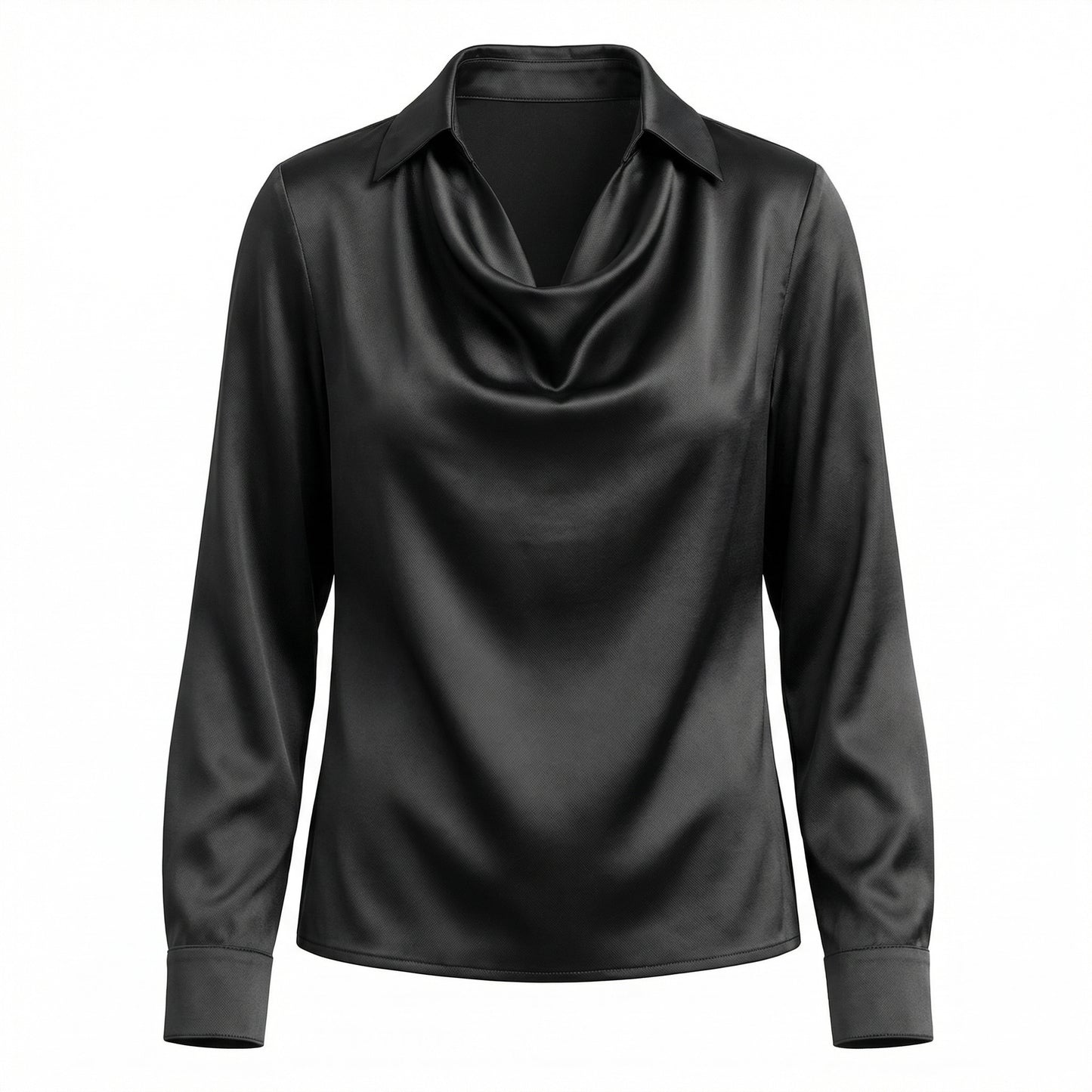 Harlow Women’s Polyester Long-Sleeve Blouse Draped-Collar