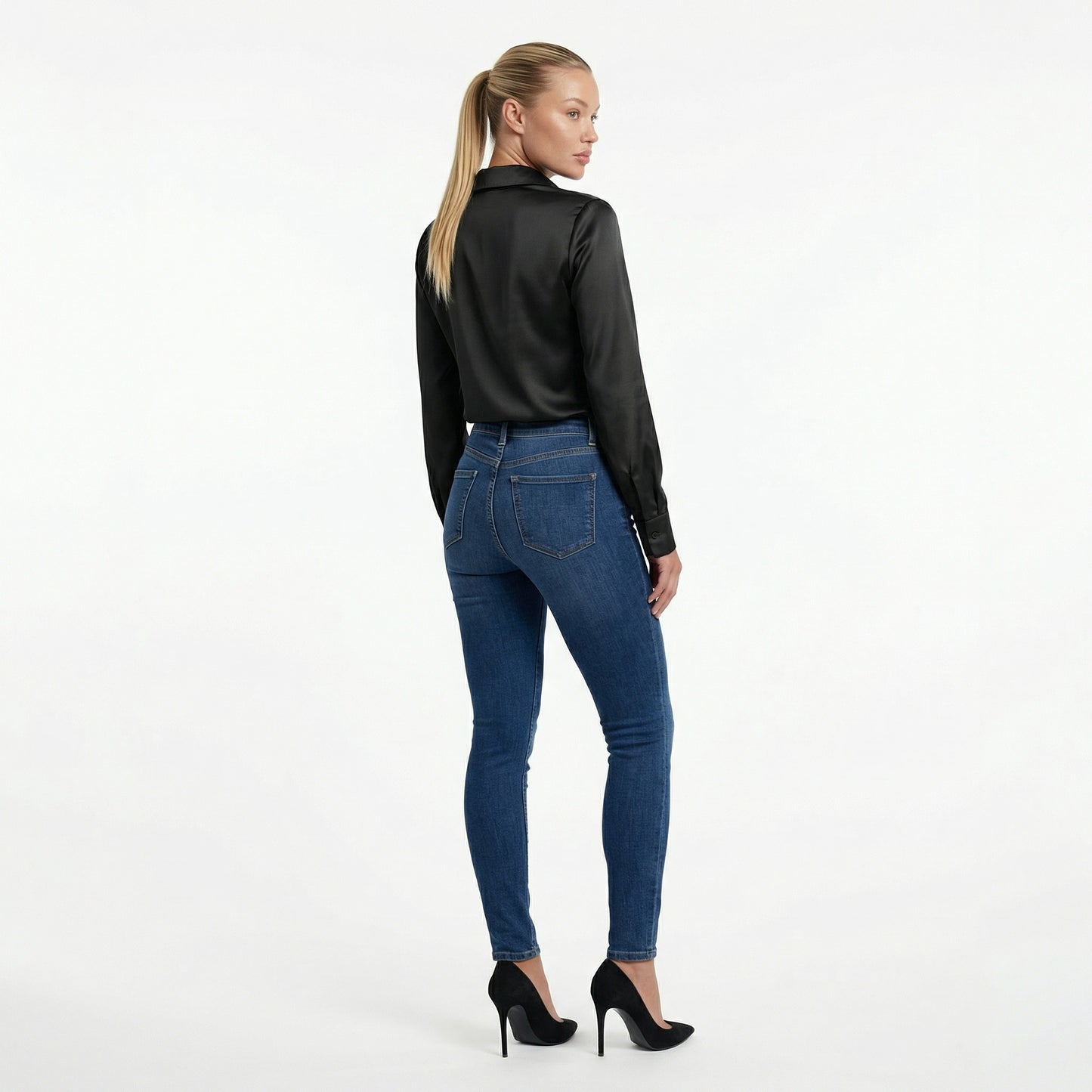 Harlow Women’s Polyester Long-Sleeve Blouse Draped-Collar