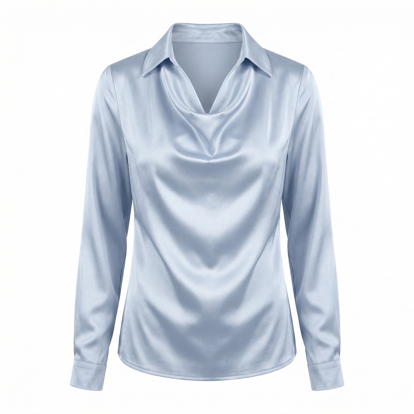 Harlow Women’s Polyester Long-Sleeve Blouse Draped-Collar