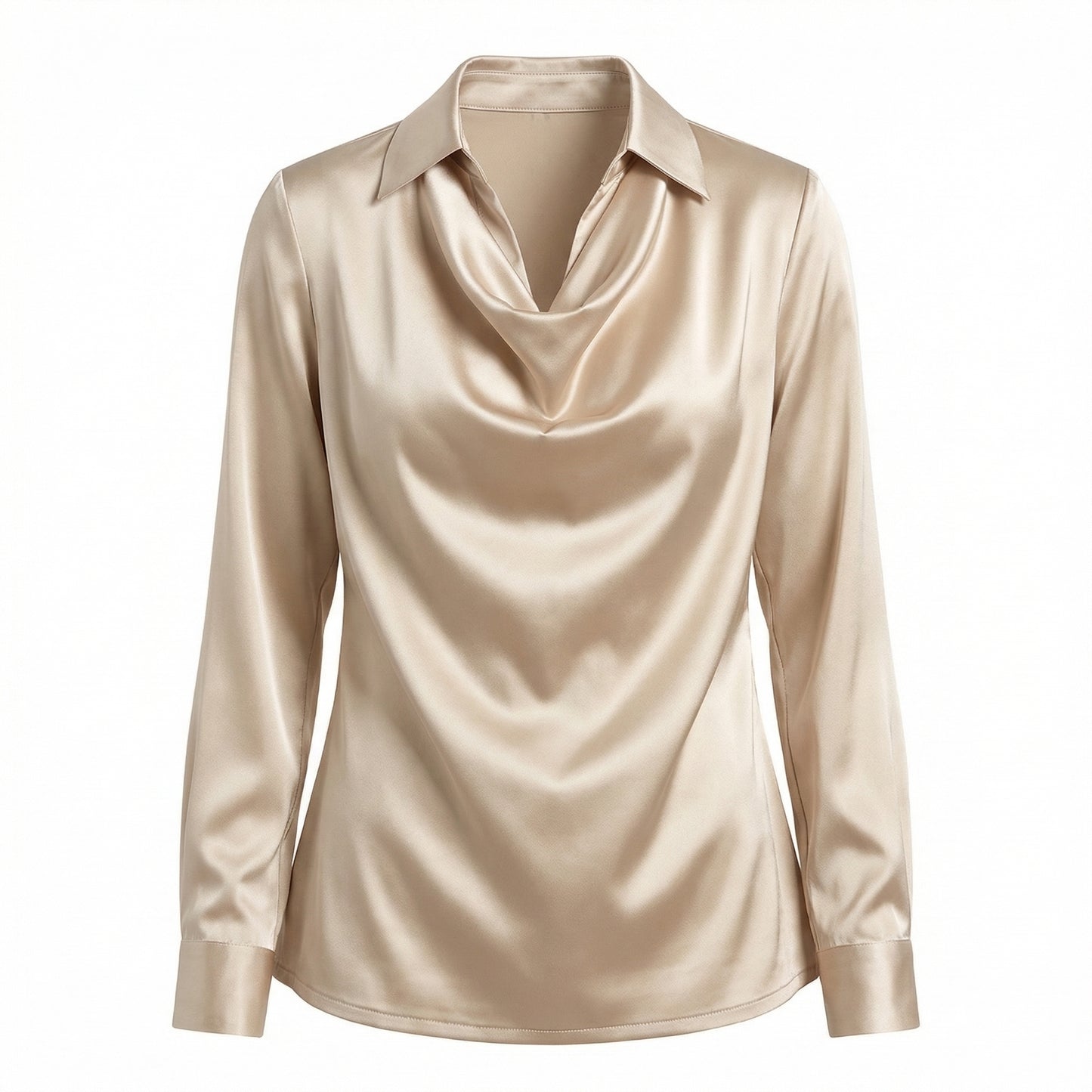 Harlow Women’s Polyester Long-Sleeve Blouse Draped-Collar