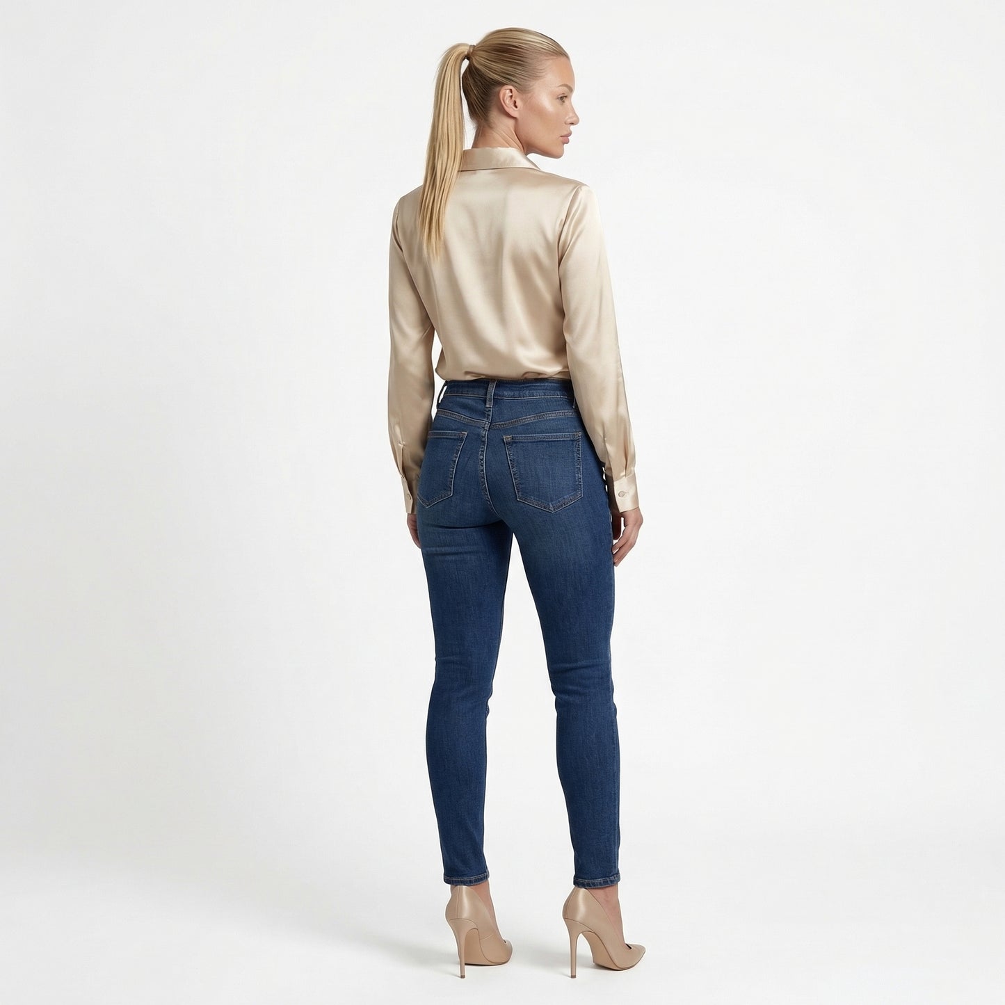 Harlow Women’s Polyester Long-Sleeve Blouse Draped-Collar