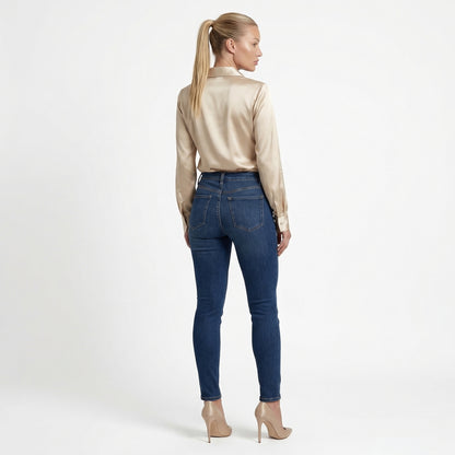 Harlow Women’s Polyester Long-Sleeve Blouse Draped-Collar